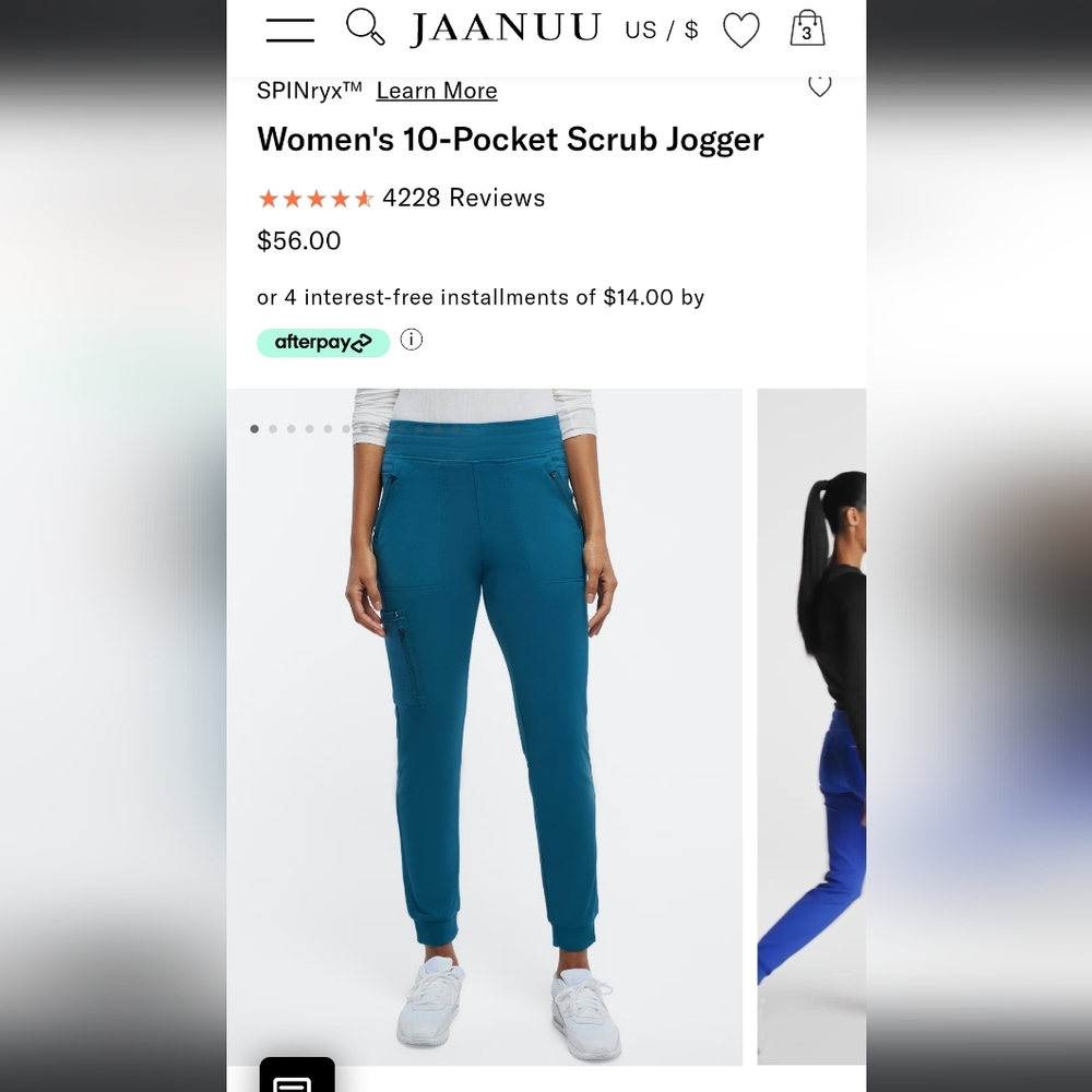 Jaanuu 10 pocket scrub joggers 2X